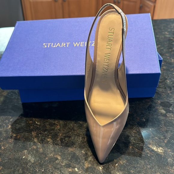 Brand new 6/12 Stuart weitzman tan Eva 75 sling back heels - Picture 3 of 4